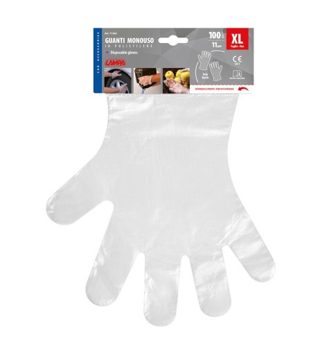 Guanti monouso in polietilene dispenser 100pz