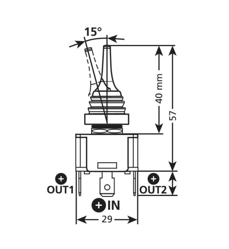 Interruttore a leve con cuffie intercambiabili auto 12 24V 20A