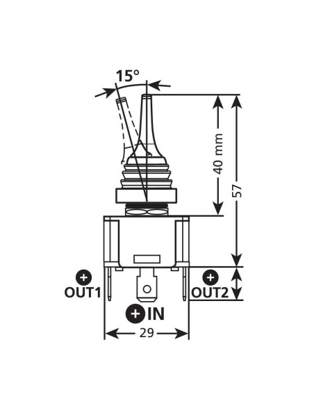 Interruttore a leve con cuffie intercambiabili auto 12 24V 20A