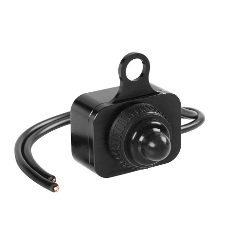 Interruttore impermeabile 12V on off alluminio foro 6mm Nero