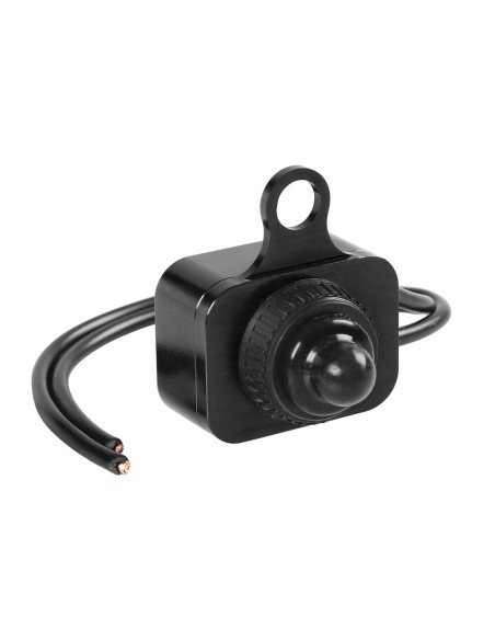 Interruttore impermeabile 12V on off alluminio foro 6mm Nero