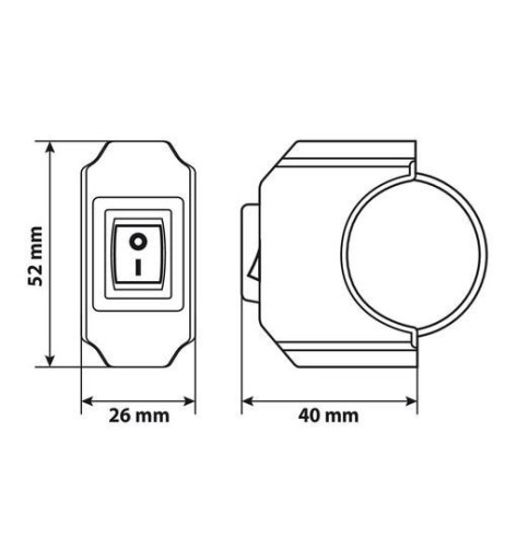 Interruttore impermeabile manubrio moto 12V 6A max