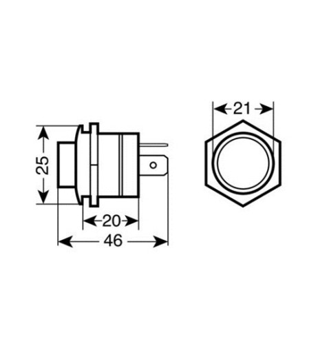 Interruttore pulsante con led 12 24V blu