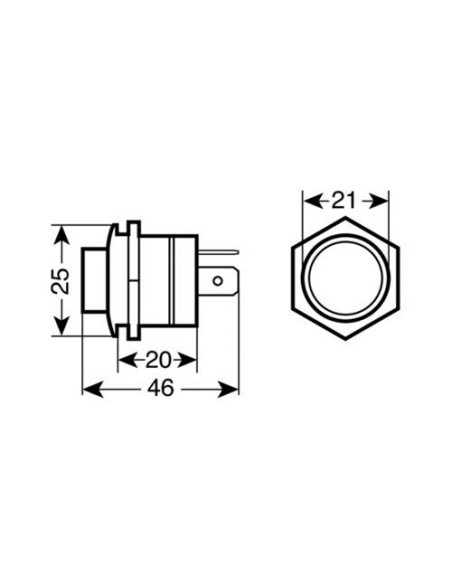 Interruttore pulsante con led 12 24V rosso