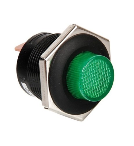 Interruttore pulsante con led 12 24V verde
