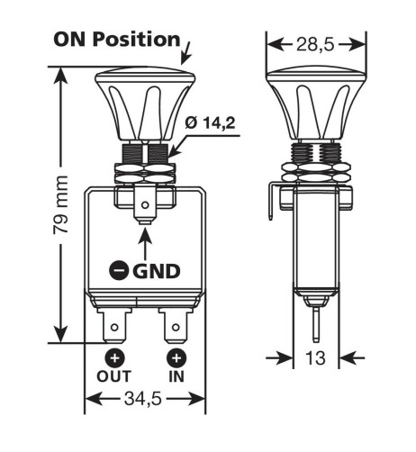Interruttore tira spingi 12 24V con Led