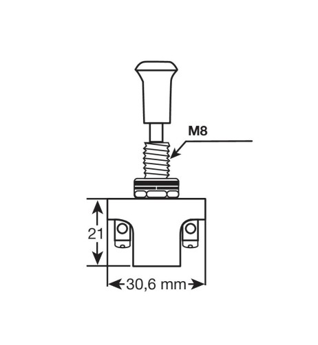 Interruttore tira spingi 8 2mm 12 24V 10A