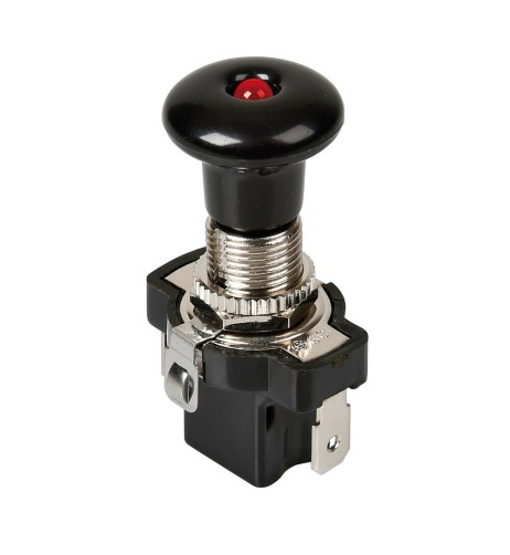 Interruttore tira spingi a led ROSSO auto 12V 10A