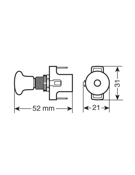 Interruttore tira spingi a led ROSSO auto 12V 10A