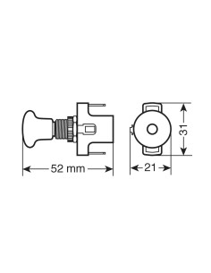 Interruttore tira spingi a led VERDE auto 12V 10A 2