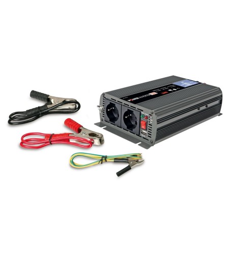 Inverter trasformatore di corrente 24V 230V 1000 2000W schuko