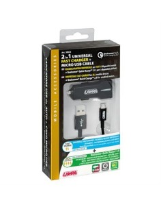 Kit 2 in 1 Caricatore auto Micro Usb Qualcomm Quick Charge 12 24V 2