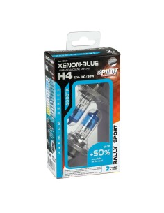 Kit 2 lampadine alogene 12V H4 100 80W 5000K Xenon Blue 50 luce