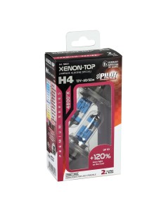 Kit 2 lampadine alogene 12V H4 60 55W 4800K Xenon Top 120 luce