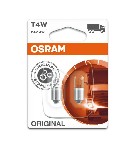 Kit 2 lampadine alogene 24V BA9s T4W Osram Original Line