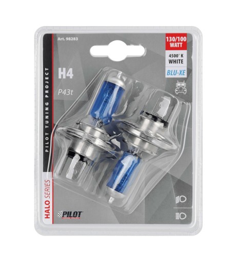 Kit 2 lampadine alogene 24V H4 P43t 130W ultra bianco camion