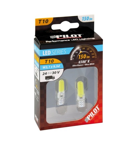 Kit 2 lampadine Mega Led Hi Power 24V T10 bianco