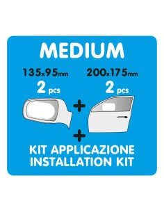 Kit 4 pellicole specchietti e finestrini anti appannamento 135x95 200x175 2