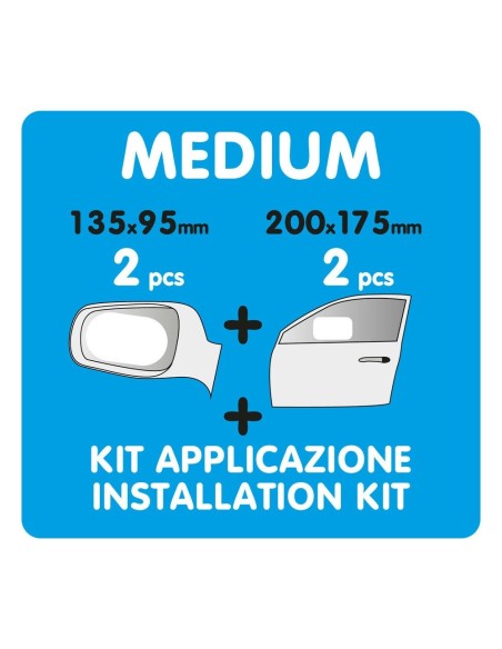 Kit 4 pellicole specchietti e finestrini anti appannamento 135x95 200x175