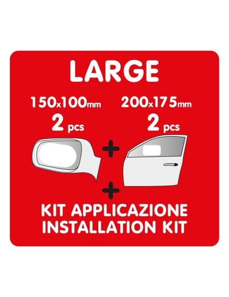 Kit 4 pellicole specchietti e finestrini anti appannamento 150x100 200x17