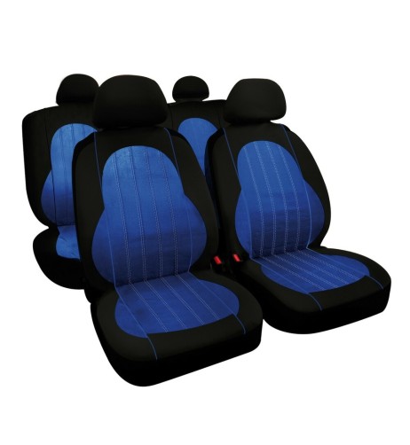 Kit completo coprisedili fodere auto universali poliestere Alissa Blu