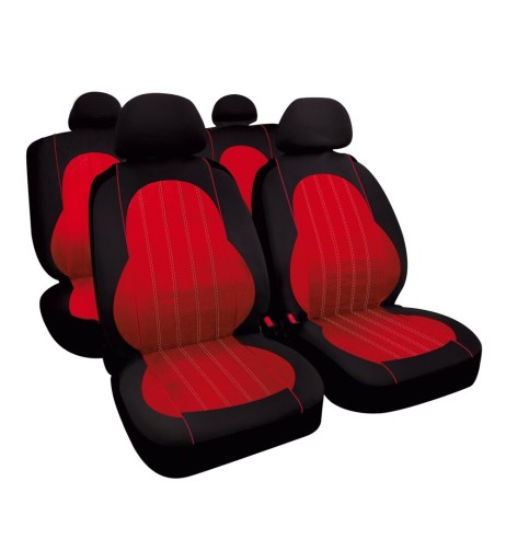 Kit completo coprisedili fodere auto universali poliestere Alissa Rosso