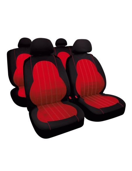 Kit completo coprisedili fodere auto universali poliestere Alissa Rosso