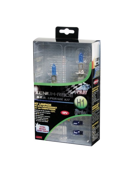 Kit coppia lampadine alogene Xenium Race H1 100W 5500K 12V lampadine W5W