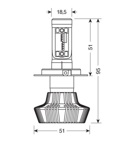 Kit di conversione a LED centralina 1pz lampada H4 10 30V 25W
