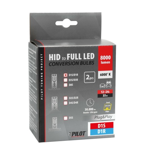 Kit di conversione a LED fari Xenon 2pz lampada D1S D1R 35W 6000K