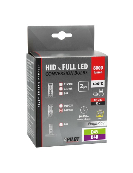Kit di conversione a LED fari Xenon 2pz lampada D4S D4R 35W 6000K