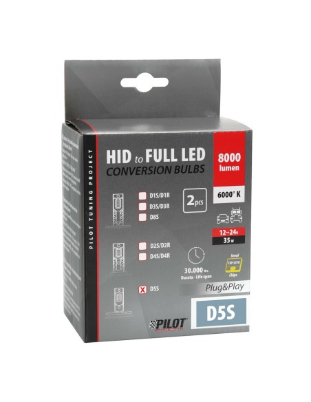 Kit di conversione a LED fari Xenon 2pz lampada D5S 35W 6000K