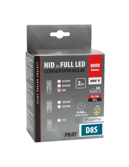 Kit di conversione a LED fari Xenon 2pz lampada D8S 35W 6000K