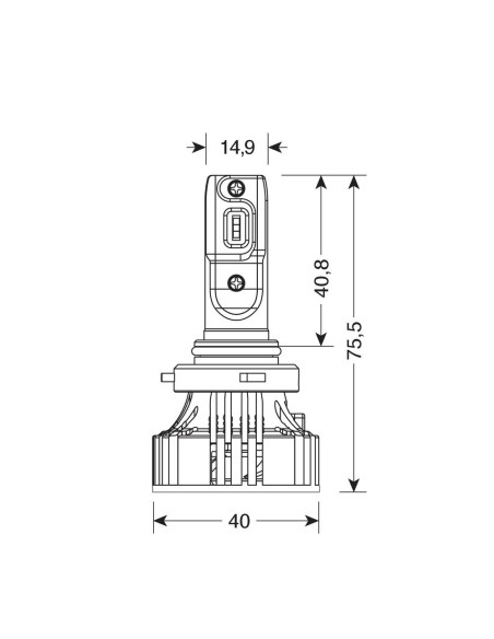 Kit di conversione a LED Halo Led Compact 2pz lampada H10 HB3 9005 36W 6000