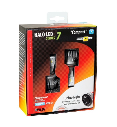 Kit di conversione a LED Halo Led Compact 2pz lampada H10 HB3 9005 36W 6000
