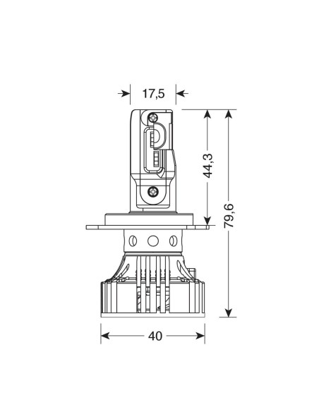 Kit di conversione a LED Halo Led Compact 2pz lampada H4 36W 6000lm