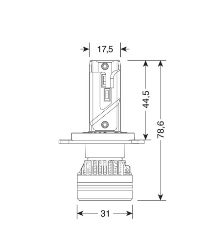 Kit di conversione a LED Halo Led Ultra Power 2pz lampada H4 45W 10000lm