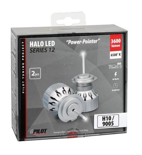 Kit di conversione a LED Halo Power Pointer Led 2pz H10 HB3 9005 40W 3600lm