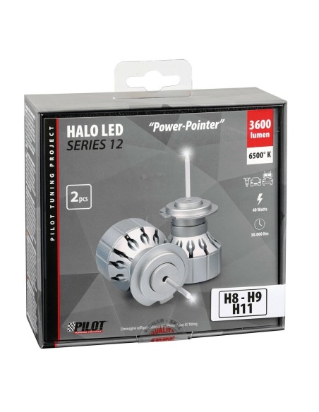 Kit di conversione a LED Halo Power Pointer Led 2pz lampada H8 H9 H11 40W 3