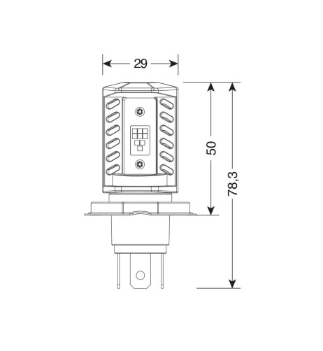 Kit di conversione LED moto Halo Led Pro Bike 1pz lampada H4 15W 2000lm
