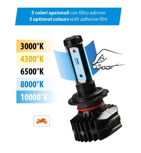 Kit di conversione LED moto Halo Led Pro Bike 1pz lampada H7 25W 2250lm