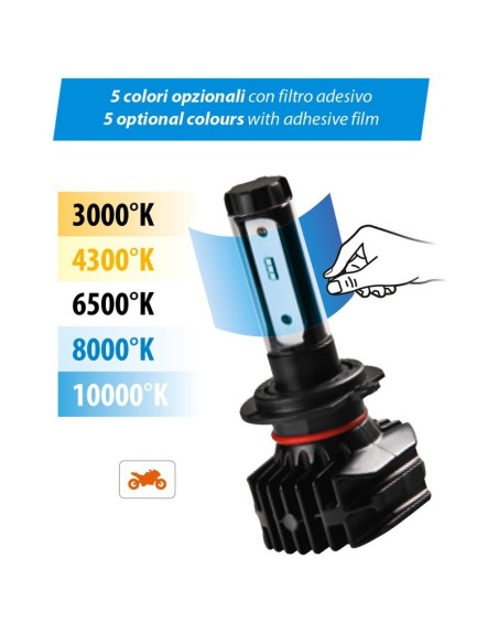 Kit di conversione LED moto Halo Led Pro Bike 1pz lampada H7 25W 2250lm