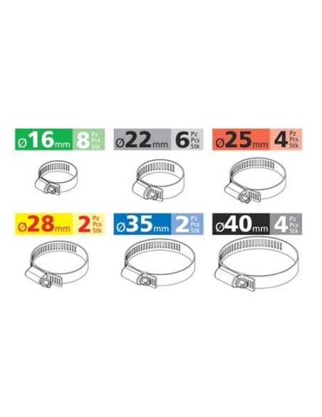 Kit fascette stringitubo in acciaio 26 pz
