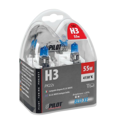 Kit lampadine blu xenon 20 H3 12V 55W PK22s 4150K
