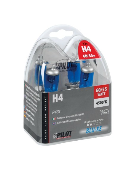 Kit lampadine blu xenon 20 H4 12V 60 55W P43t 4500K