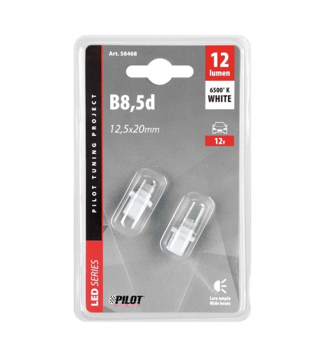 Kit lampadine hyper led B8 5d T5 12V 1 LED bianche per cruscotto