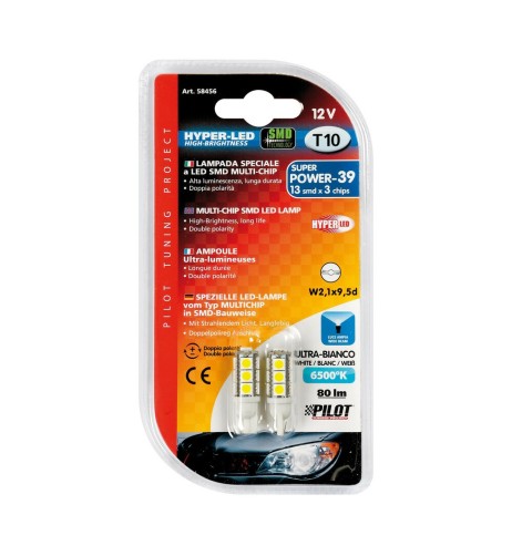 Kit lampadine hyper led T10 W2 1x9 5d 12V 13 LED