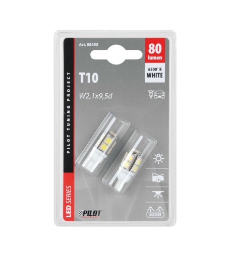 Kit lampadine hyper led T10 W2 1x9 5d 12V 9 LED