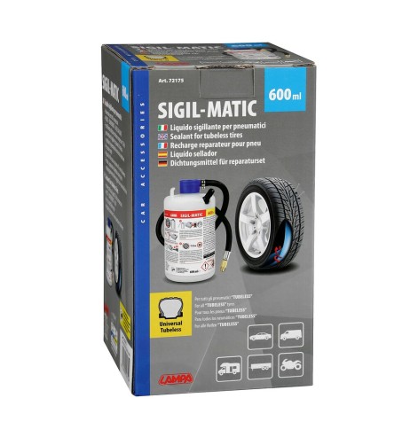 Kit liquido sigillante compressori per pneumatici 600 ml