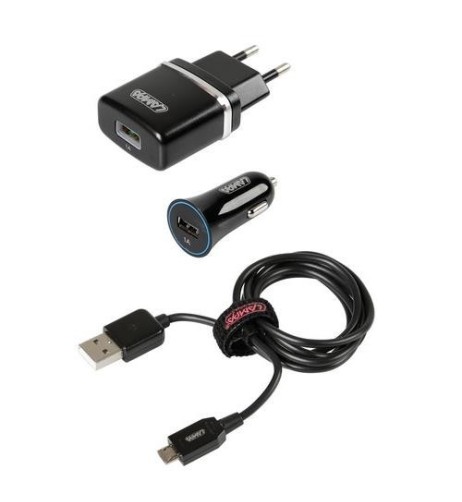 Kit presa USB auto casa con cavo 100cm USB Micro USB 12 24V solo per ricari